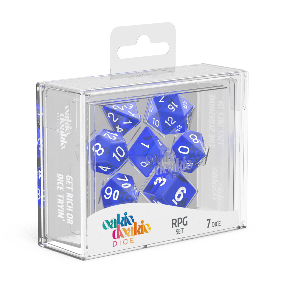 Oakie Doakie Dice RPG Set Translucent - Blue (7)-1