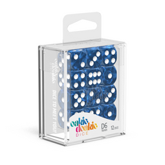 Oakie Doakie Dice D6 16 mm Marble - Blue (12)-1
