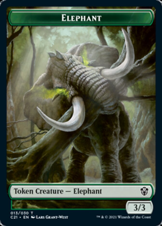Frog Lizard // Elephant Double-Sided Token [Commander 2021 Tokens]-2