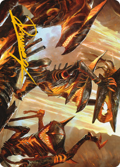 Gleeful Demolition Art Card (Gold-Stamped Signature) [Phyrexia: All Will Be One Art Series]-1