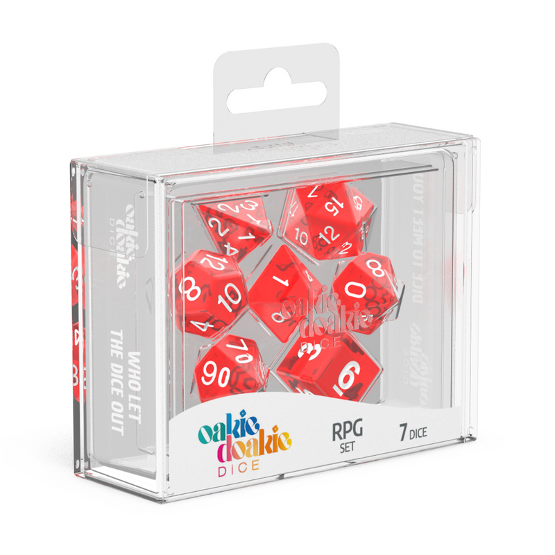 Oakie Doakie Dice RPG Set Translucent - Red (7)-1