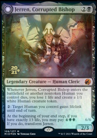 Jerren, Corrupted Bishop // Ormendahl, the Corrupted [Innistrad: Midnight Hunt Prerelease Promos]-1