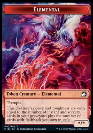 Human // Elemental Double-Sided Token [Innistrad: Midnight Hunt Tokens]-2