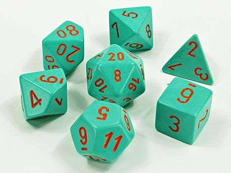 Heavy Dice Polyhedral Turquoise/orange 7-Die Set