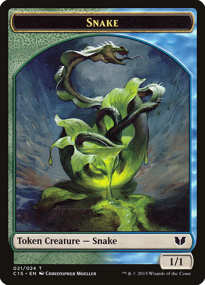 Snake (021) // Saproling Double-Sided Token [Commander 2015 Tokens]-1