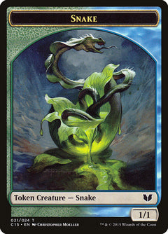 Snake (021) // Saproling Double-Sided Token [Commander 2015 Tokens]-1