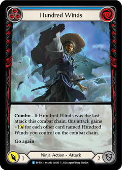 Hundred Winds (Blue) [EVR043] (Everfest)  1st Edition Extended Art Rainbow Foil-1