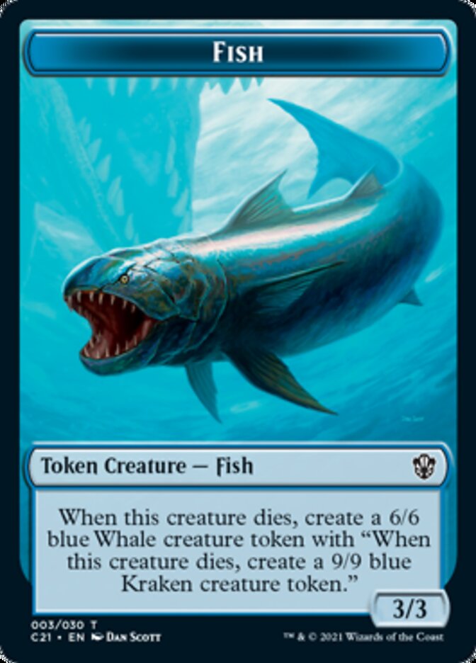 Beast (010) // Fish Double-Sided Token [Commander 2021 Tokens]-2