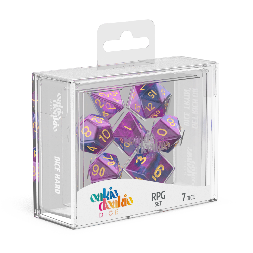 Oakie Doakie Dice RPG Set GemiDice - Amethyst (7)-1