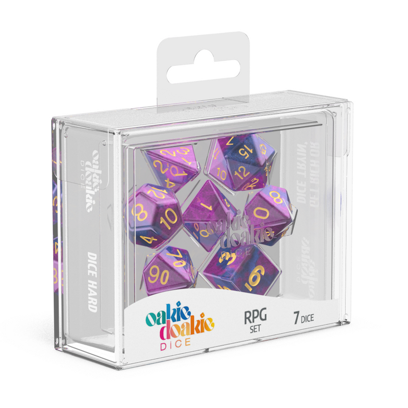 Oakie Doakie Dice RPG Set GemiDice - Amethyst (7)-1