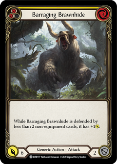 Barraging Brawnhide (Yellow) [U-WTR177] (Welcome to Rathe Unlimited)  Unlimited Rainbow Foil-1