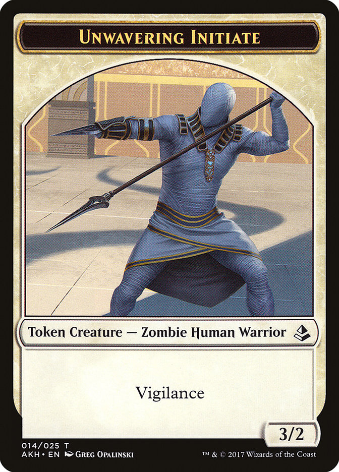Unwavering Initiate // Wurm Double-Sided Token [Amonkhet Tokens]-1