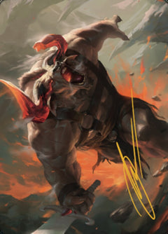 Furious Bellow Art Card (Gold-Stamped Signature) [Dominaria United Art Series]-1