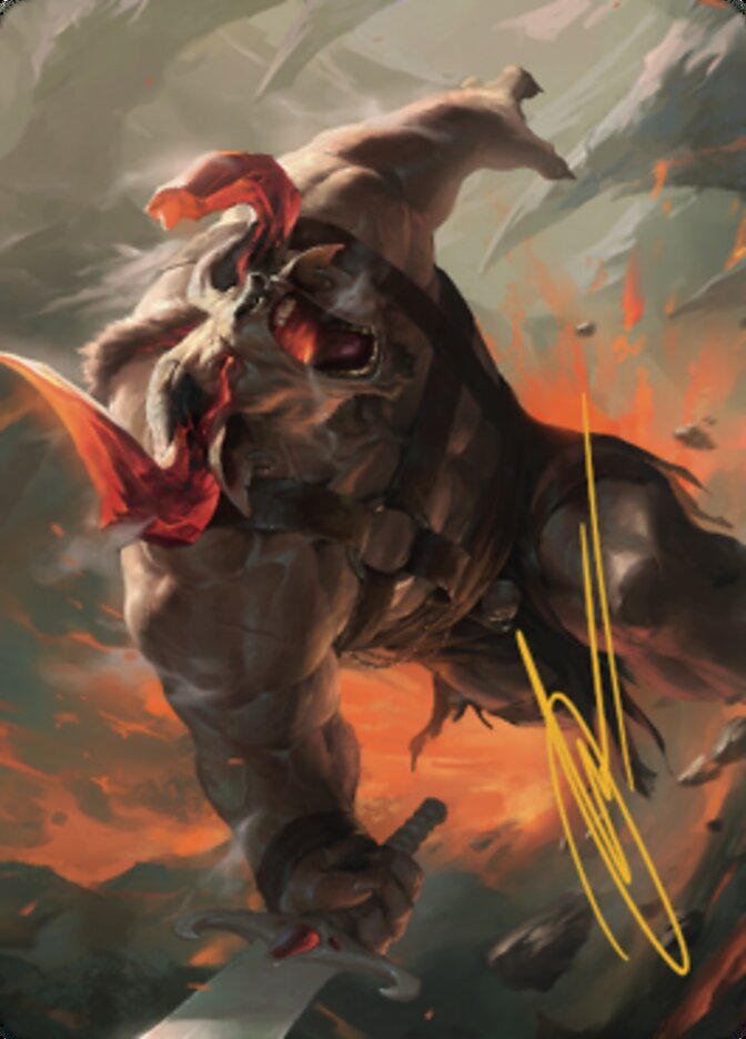 Furious Bellow Art Card (Gold-Stamped Signature) [Dominaria United Art Series]-1