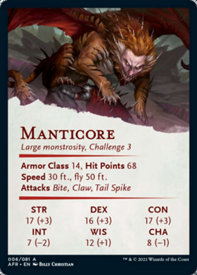 Manticore Art Card [Dungeons & Dragons: Adventures in the Forgotten Realms Art Series]-2