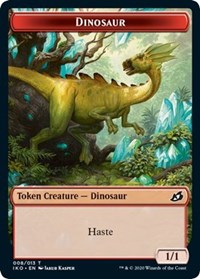 Dinosaur // Human Soldier (003) Double-Sided Token [Ikoria: Lair of Behemoths Tokens]-1