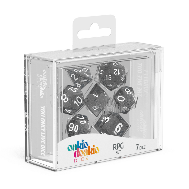 Oakie Doakie Dice RPG Set Speckled - Black (7)-1