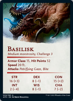 Basilisk Art Card (Gold-Stamped Signature) [Dungeons & Dragons: Adventures in the Forgotten Realms Art Series]-2