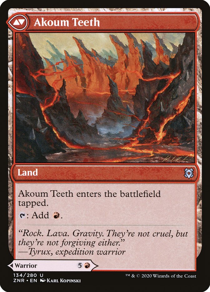 Akoum Warrior // Akoum Teeth [Zendikar Rising]-2