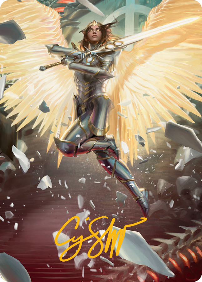Archangel Elspeth Art Card (Gold-Stamped Signature) [March of the Machine Art Series]-1