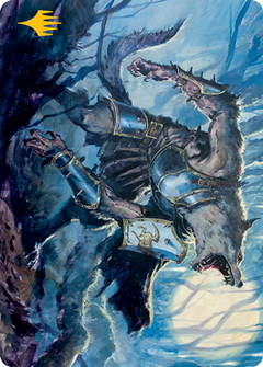Moonrage Brute Art Card (Gold-Stamped Signature) [Innistrad: Midnight Hunt Art Series]-1