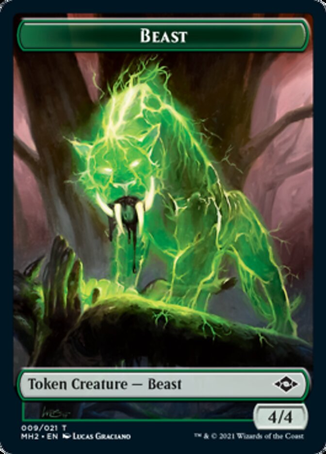 Beast // Clue (14) Double-Sided Token [Modern Horizons 2 Tokens]-1