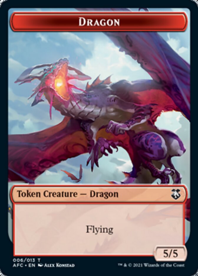 Dragon // Dragon Spirit Double-Sided Token [Dungeons & Dragons: Adventures in the Forgotten Realms Commander Tokens]-1
