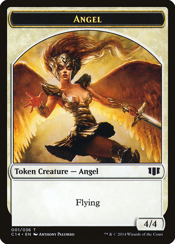 Angel // Cat Double-Sided Token [Commander 2014 Tokens]-1