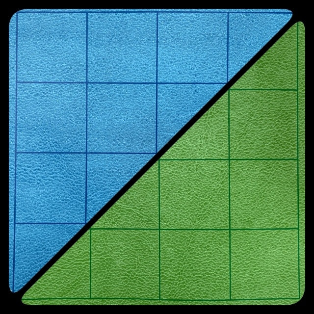 CHX 96465 Reversible Battlemat 1" Squares Blue-Green (23 1/2 x 26)-1