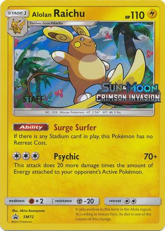 Alolan Raichu (SM72) (Staff Prerelease Promo) [Sun & Moon: Black Star Promos]-1
