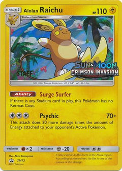 Alolan Raichu (SM72) (Staff Prerelease Promo) [Sun & Moon: Black Star Promos]-1
