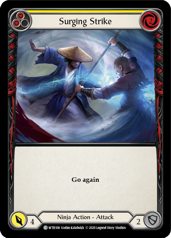 Surging Strike (Yellow) [U-WTR108] (Welcome to Rathe Unlimited)  Unlimited Rainbow Foil-1