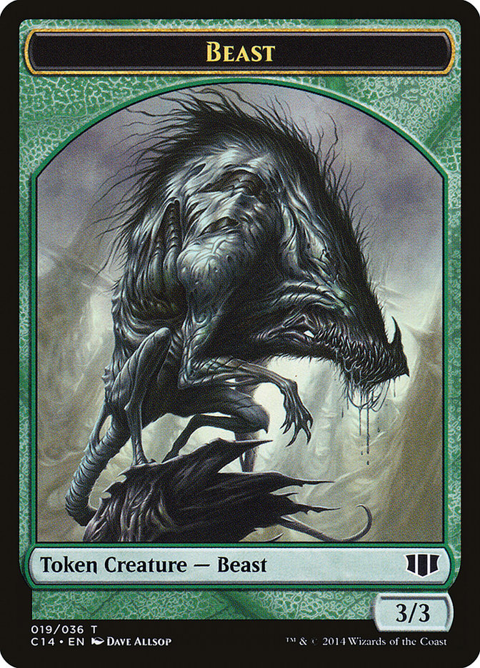 Elemental // Beast (019/036) Double-Sided Token [Commander 2014 Tokens]-2