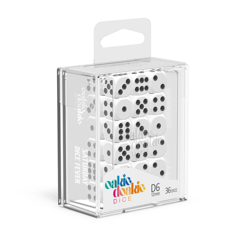 Oakie Doakie Dice D6 12 mm Solid - White (36)-1