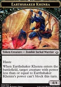 Earthshaker Khenra // Zombie Double-sided Token [Hour of Devastation]