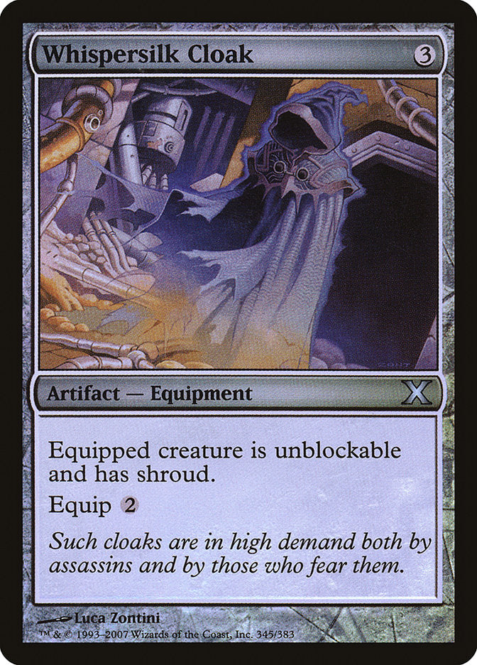 Whispersilk Cloak (Premium Foil) [Tenth Edition]-1
