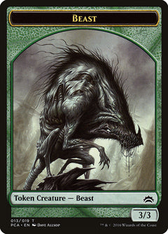 Beast // Saproling Double-Sided Token [Planechase Anthology Tokens]-1