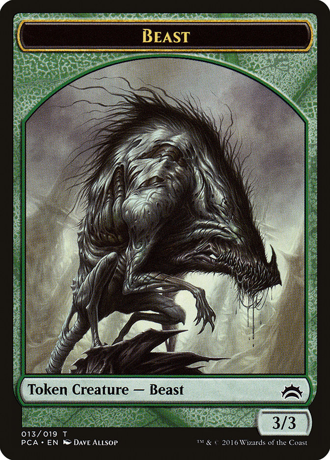 Beast // Saproling Double-Sided Token [Planechase Anthology Tokens]-1