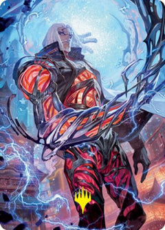 Tezzeret, Betrayer of Flesh Art Card (Gold-Stamped Signature) [Kamigawa: Neon Dynasty Art Series]-1