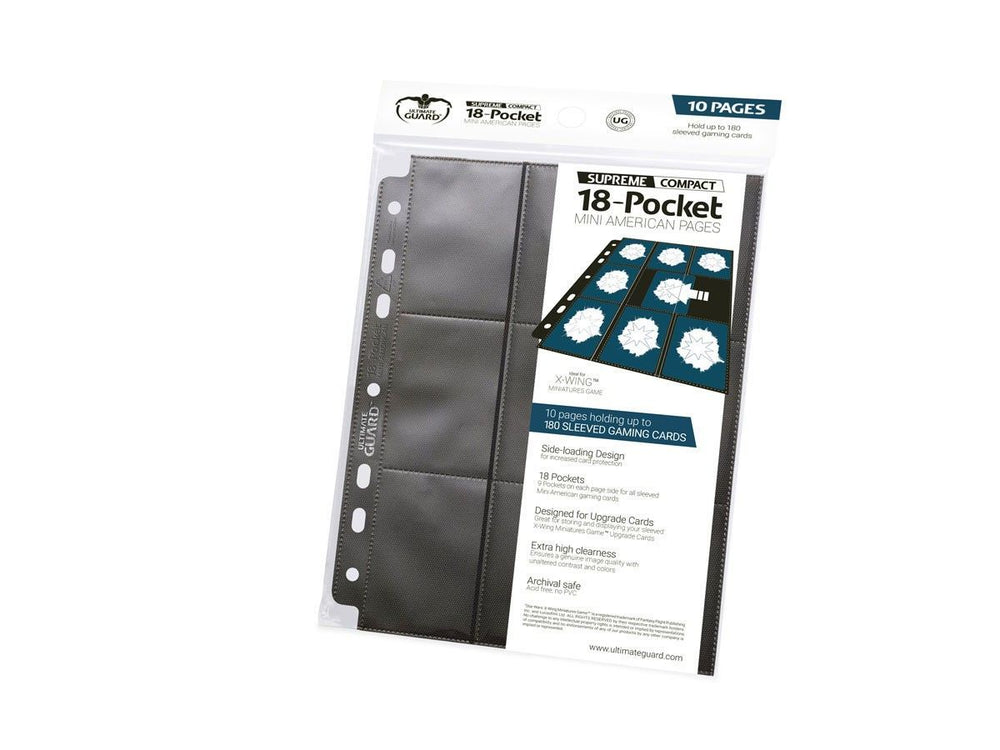 Ultimate Guard 18-Pocket Compact Pages Mini American Black (10)
