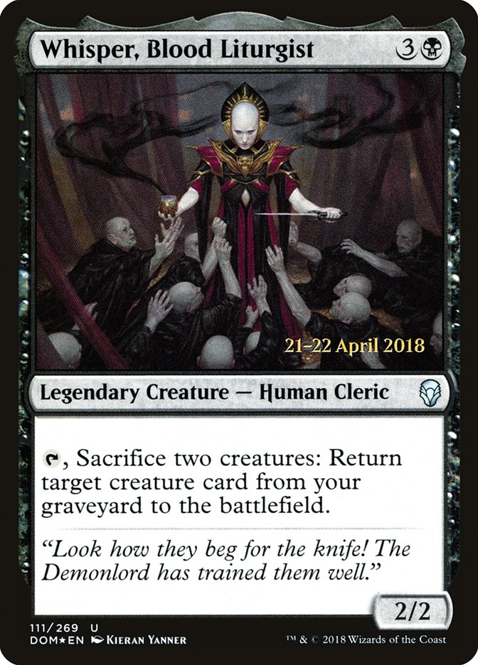 Whisper, Blood Liturgist [Dominaria Prerelease Promos]-1