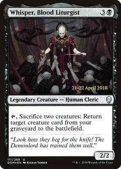 Whisper, Blood Liturgist [Dominaria Prerelease Promos]-1
