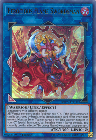 Ferocious Flame Swordsman [DUOV-EN032] Ultra Rare