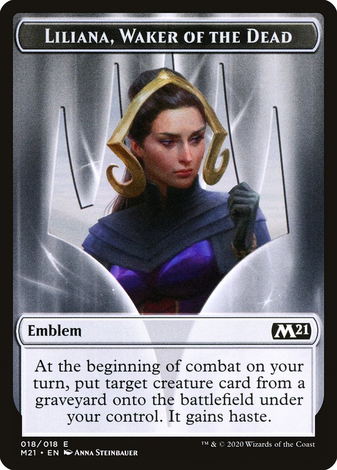 Liliana, Waker of the Dead Emblem [Core Set 2021 Tokens]-1