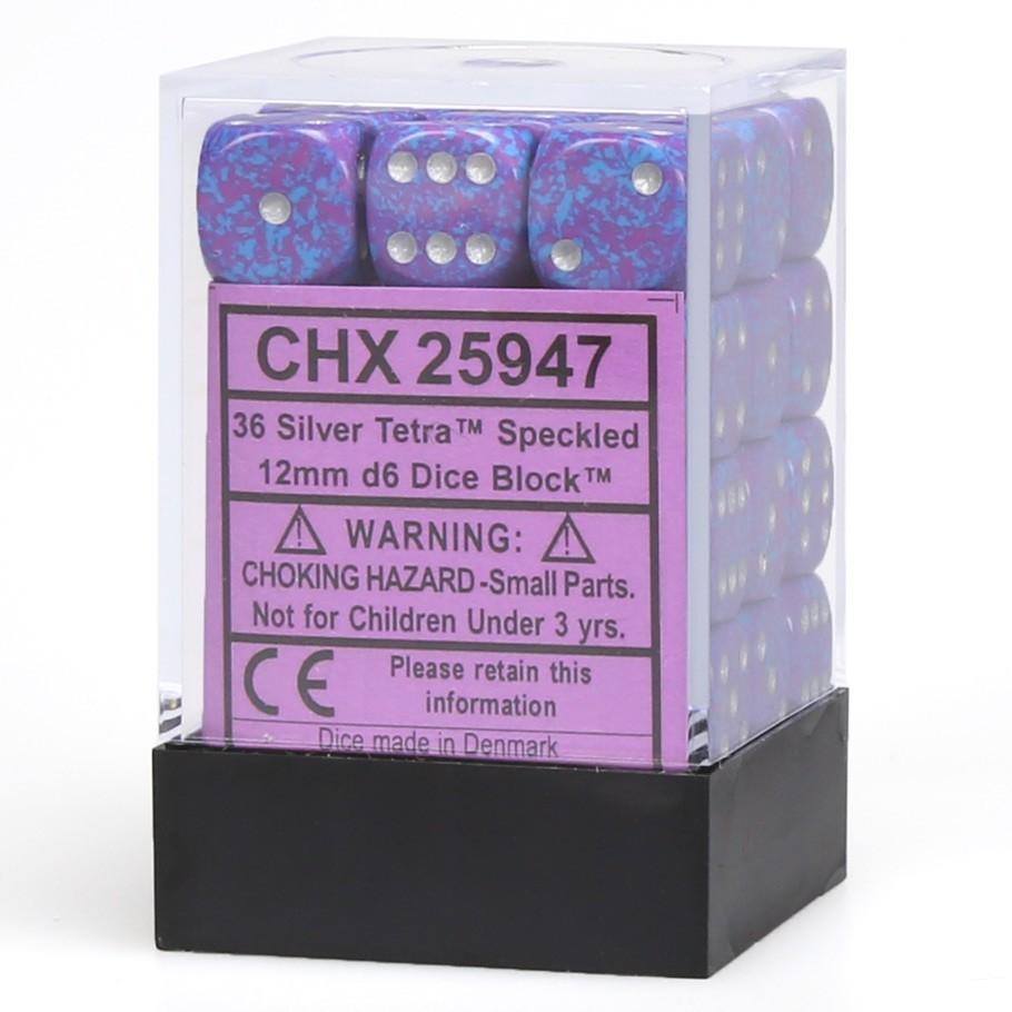 CHX 25947 Speckled 12mm d6 Silver Tetra Block (36)-1