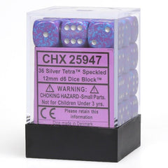 CHX 25947 Speckled 12mm d6 Silver Tetra Block (36)-1