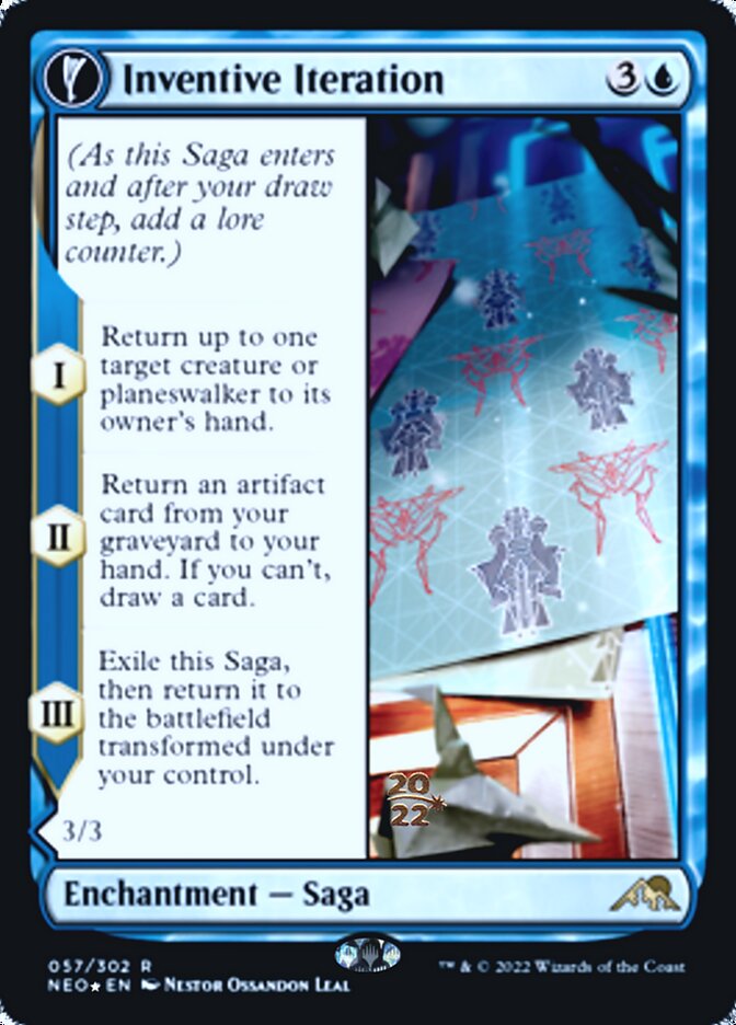 Inventive Iteration // Living Breakthrough [Kamigawa: Neon Dynasty Prerelease Promos]-1