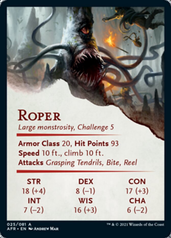 Roper Art Card (Gold-Stamped Signature) [Dungeons & Dragons: Adventures in the Forgotten Realms Art Series]-2