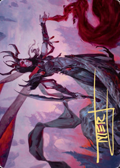 Drana, the Last Bloodchief Art Card (Gold-Stamped Signature) [Zendikar Rising Art Series]-1