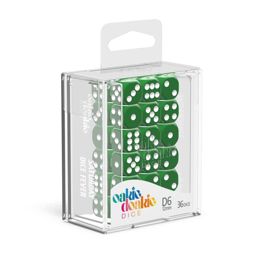 Oakie Doakie Dice D6 12 mm Solid - Green (36)-1